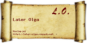 Later Olga névjegykártya